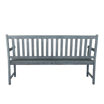 Laurel Slat-Back 600-Lbs Support Acacia Wood Outdoor Garden Patio Bench - JONATHAN Y